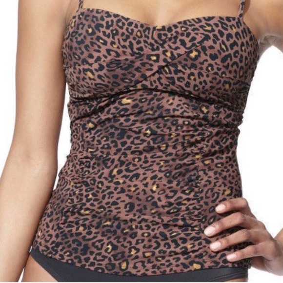 leopard print tankini top
